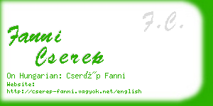 fanni cserep business card